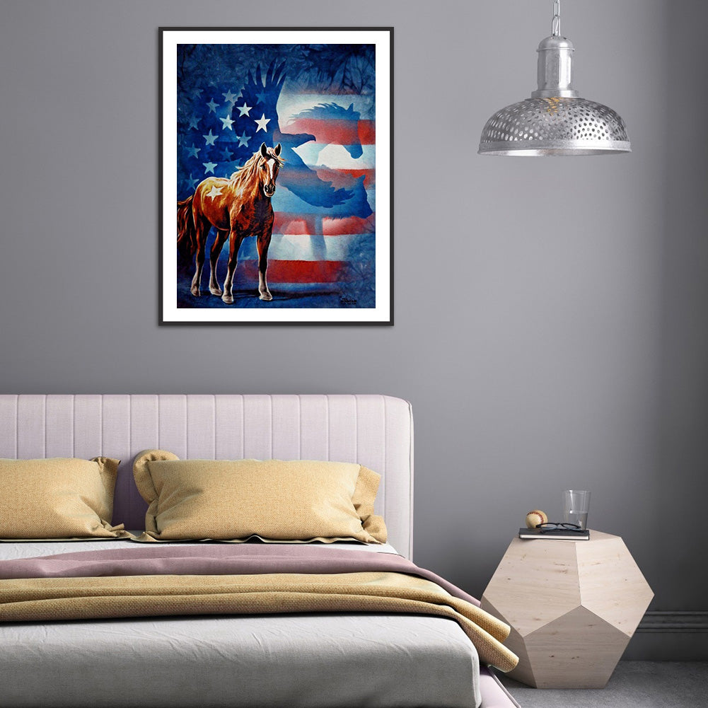 American Flag Element - Full Round Drill Diamond Painting 30*40CM