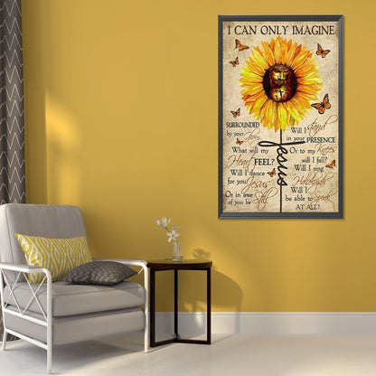 Sunflower Calligraphy - Full Round Drill Diamond Painting 40*60CM