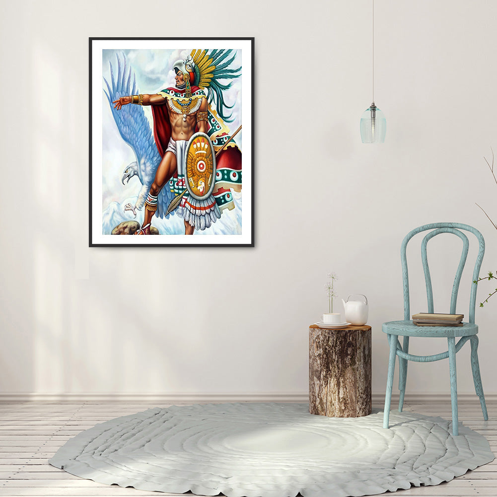 Aztec Warriors - Full Round Drill Diamond Painting 30*40CM