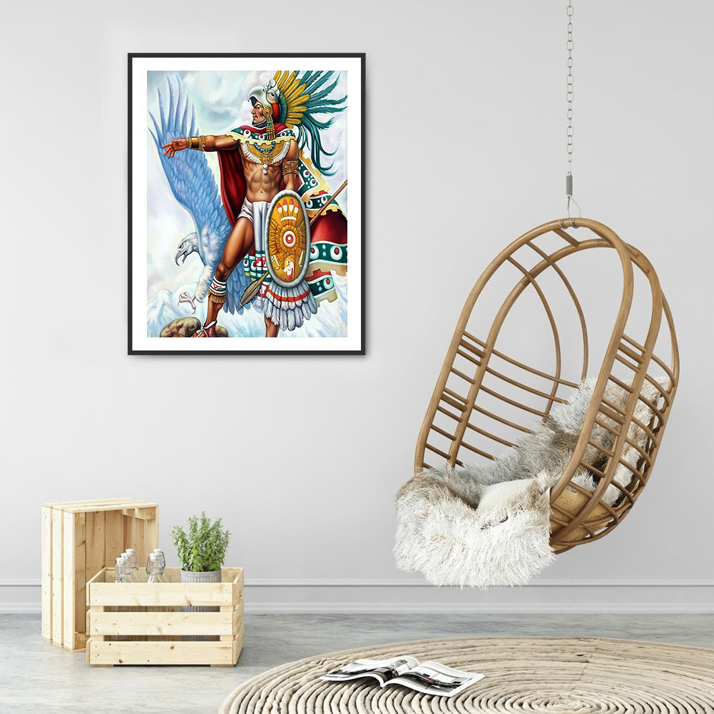 Aztec Warriors - Full Round Drill Diamond Painting 30*40CM