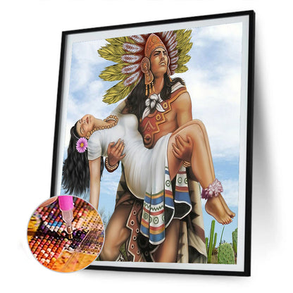 Aztec Warriors - Full Round Drill Diamond Painting 30*40CM