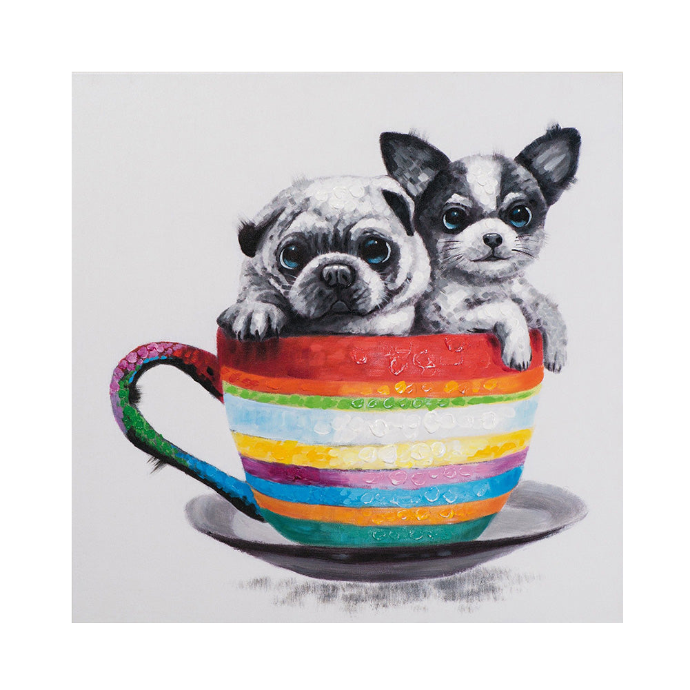 Puppy In Cup - Full Round Drill Diamond Painting 30*30CM