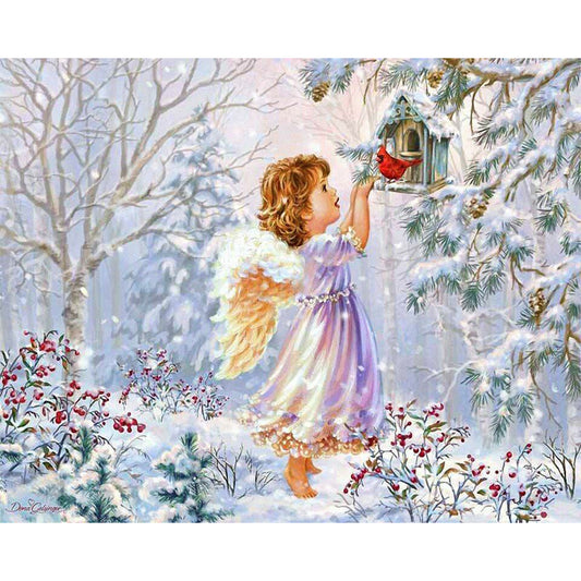 Angel Snow - Full Round Drill Diamond Painting 50*40CM