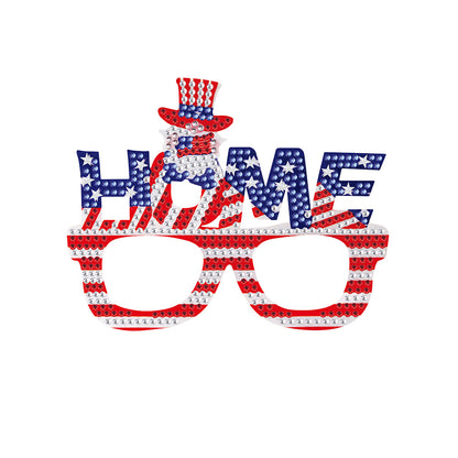 Diamond Painting 5D DIY Cute Funny Toy Glasses Frame Independence Day Decor