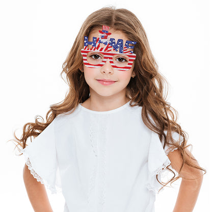 Diamond Painting 5D DIY Cute Funny Toy Glasses Frame Independence Day Decor