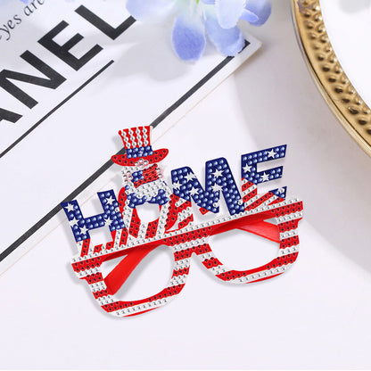 Diamond Painting 5D DIY Cute Funny Toy Glasses Frame Independence Day Decor