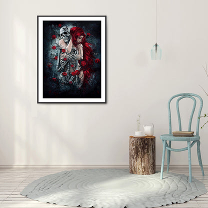 Beauty And Skull - Full Round Drill Diamond Painting 50*60CM