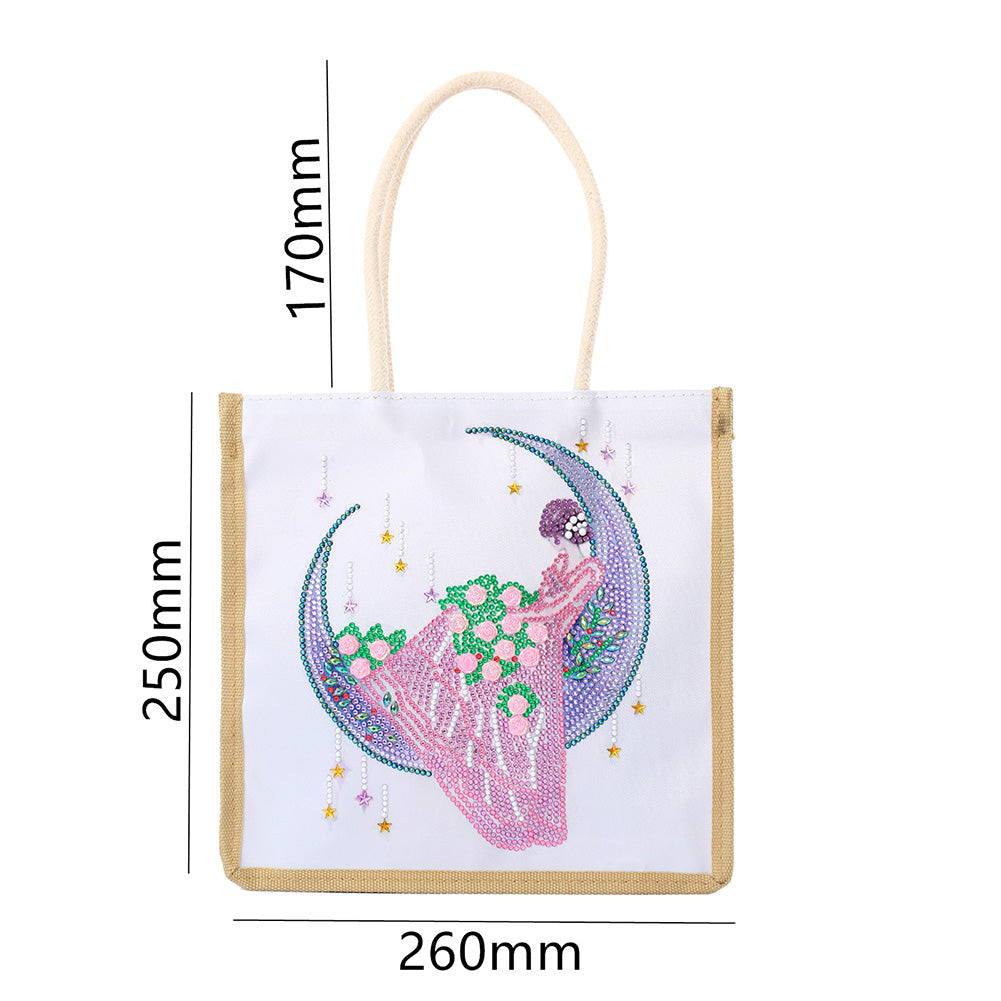 5D Diamond Painting Handbag DIY Linen Shopping Storage Bag Reusable Totes