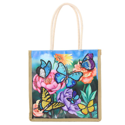 5D Diamond Painting Handbag DIY Linen Shopping Storage Bag Reusable Totes