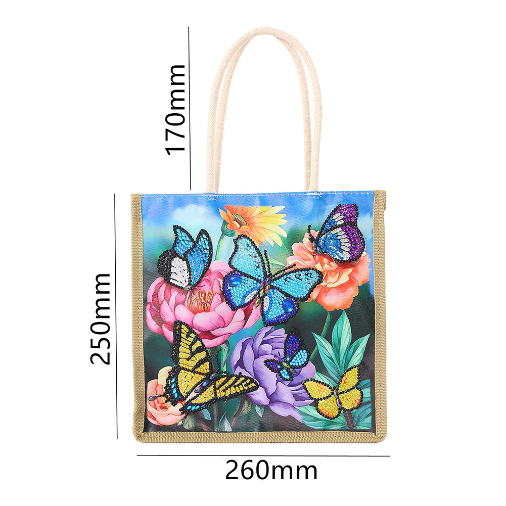 5D Diamond Painting Handbag DIY Linen Shopping Storage Bag Reusable Totes