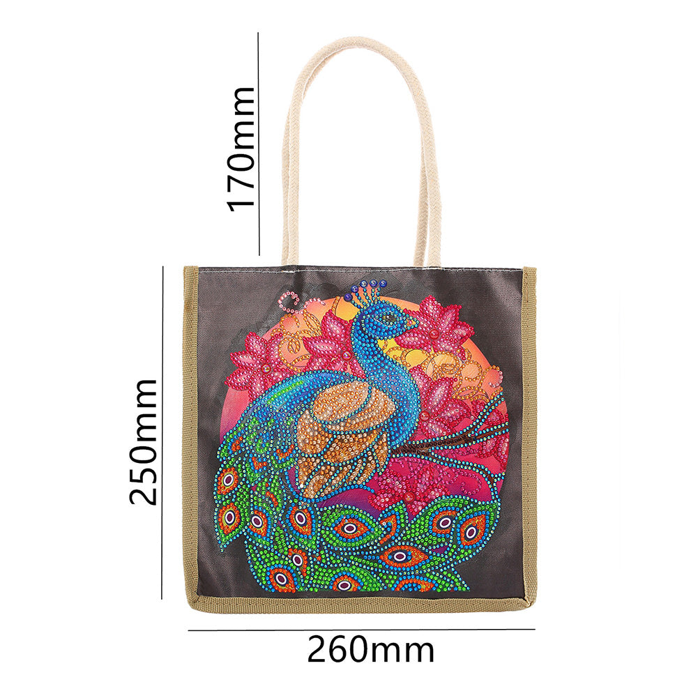 5D Diamond Painting Handbag DIY Linen Shopping Storage Bag Reusable Totes