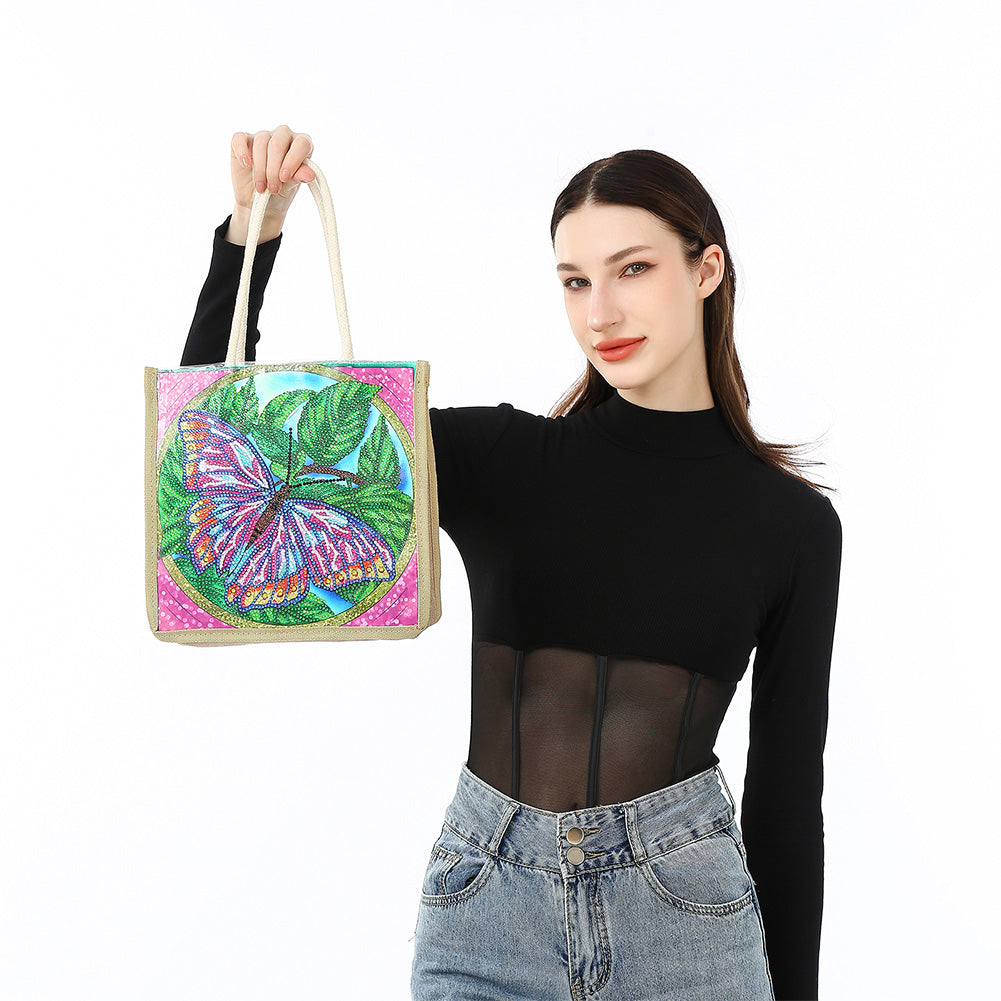 5D Diamond Painting Handbag DIY Linen Shopping Storage Bag Reusable Totes