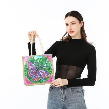 5D Diamond Painting Handbag DIY Linen Shopping Storage Bag Reusable Totes