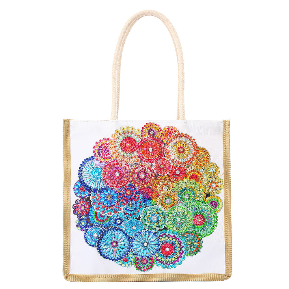 5D Diamond Painting Handbag DIY Linen Shopping Storage Bag Reusable Totes