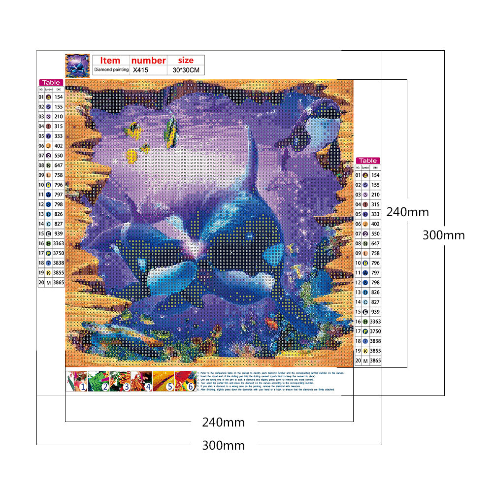 Underwater Animal World - Full Round Drill Diamond Painting 30*30CM