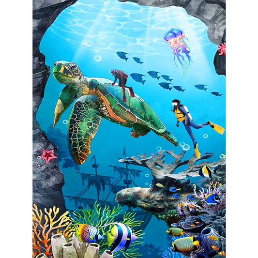 Underwater Animal World - Full Round Drill Diamond Painting 30*40CM