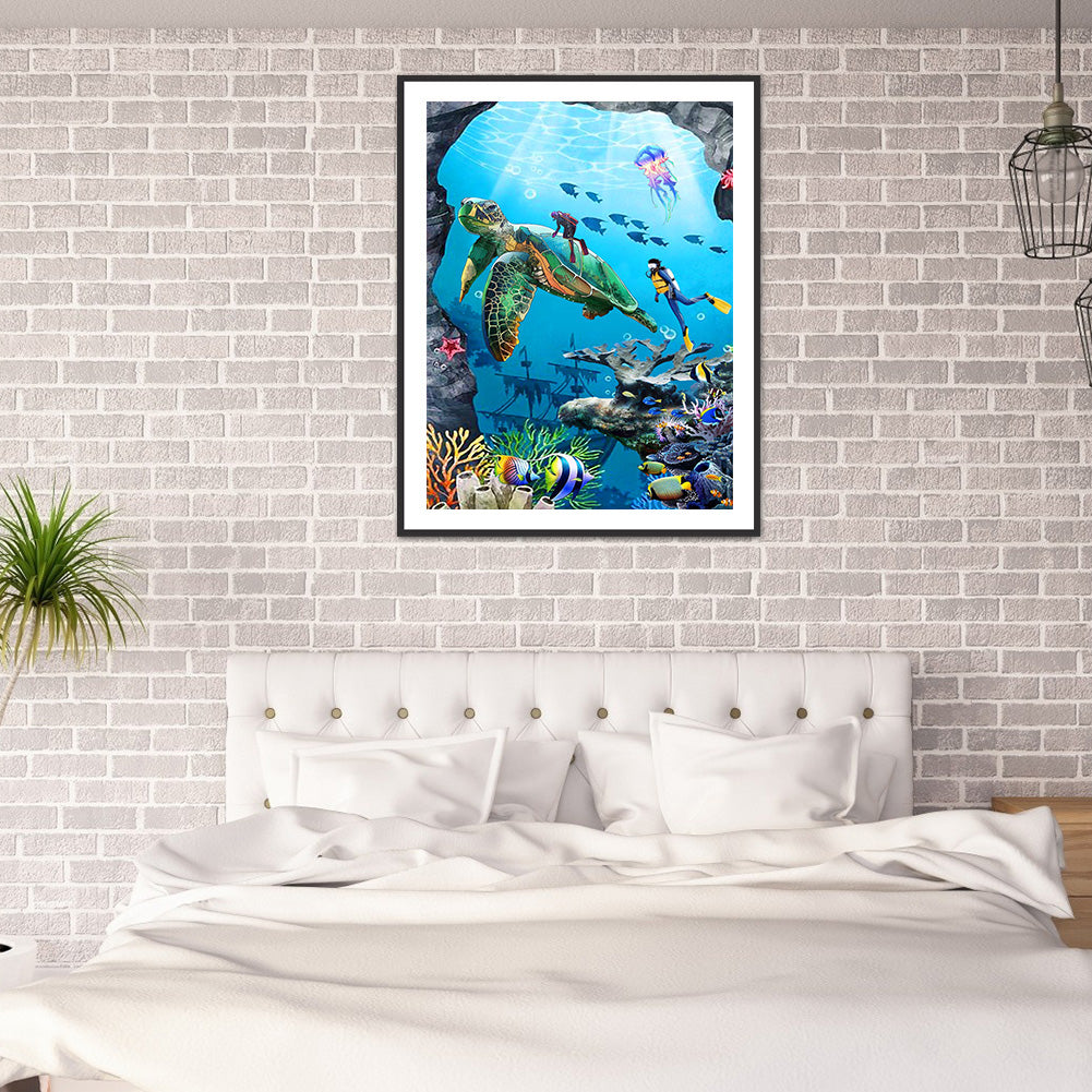 Underwater Animal World - Full Round Drill Diamond Painting 30*40CM