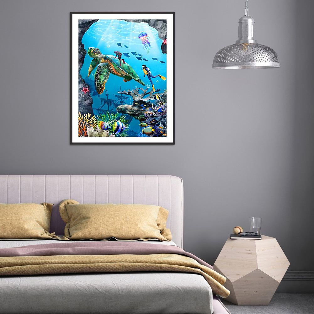 Underwater Animal World - Full Round Drill Diamond Painting 30*40CM