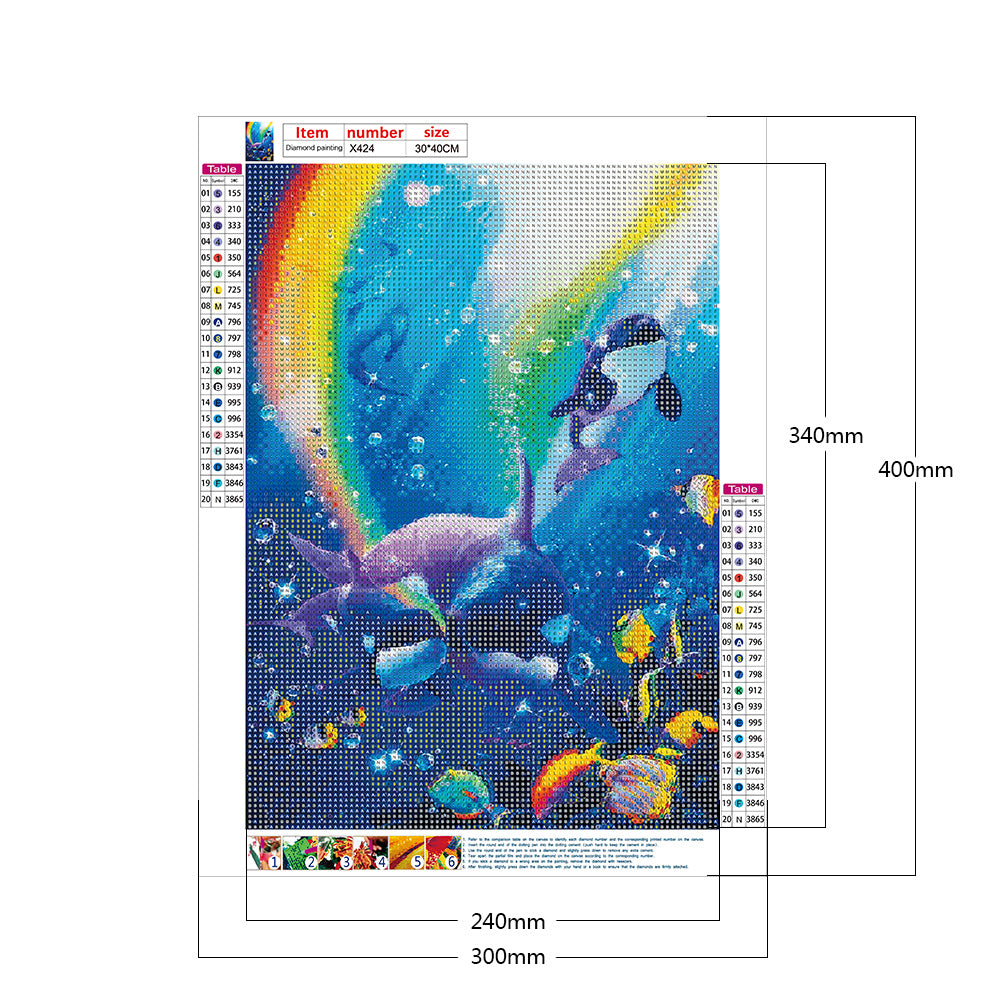 Underwater Animal World - Full Round Drill Diamond Painting 30*40CM