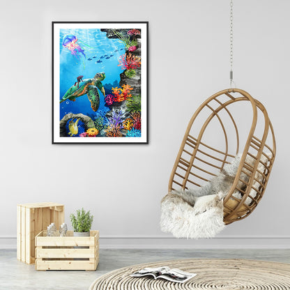Underwater Animal World - Full Round Drill Diamond Painting 30*40CM