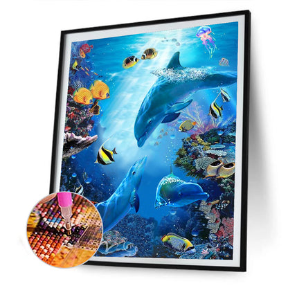 Underwater Animal World - Full Round Drill Diamond Painting 30*40CM