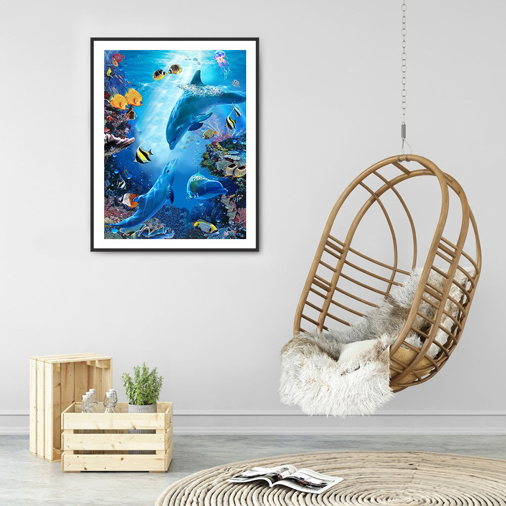 Underwater Animal World - Full Round Drill Diamond Painting 30*40CM