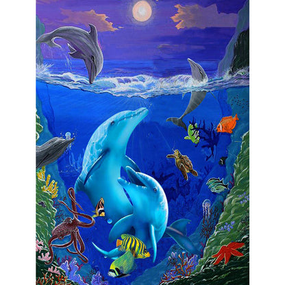 Underwater Animal World - Full Round Drill Diamond Painting 30*40CM