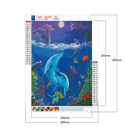 Underwater Animal World - Full Round Drill Diamond Painting 30*40CM