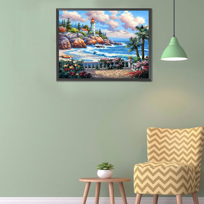 Beach Scenery - Full Round Drill Diamond Painting 40*30CM