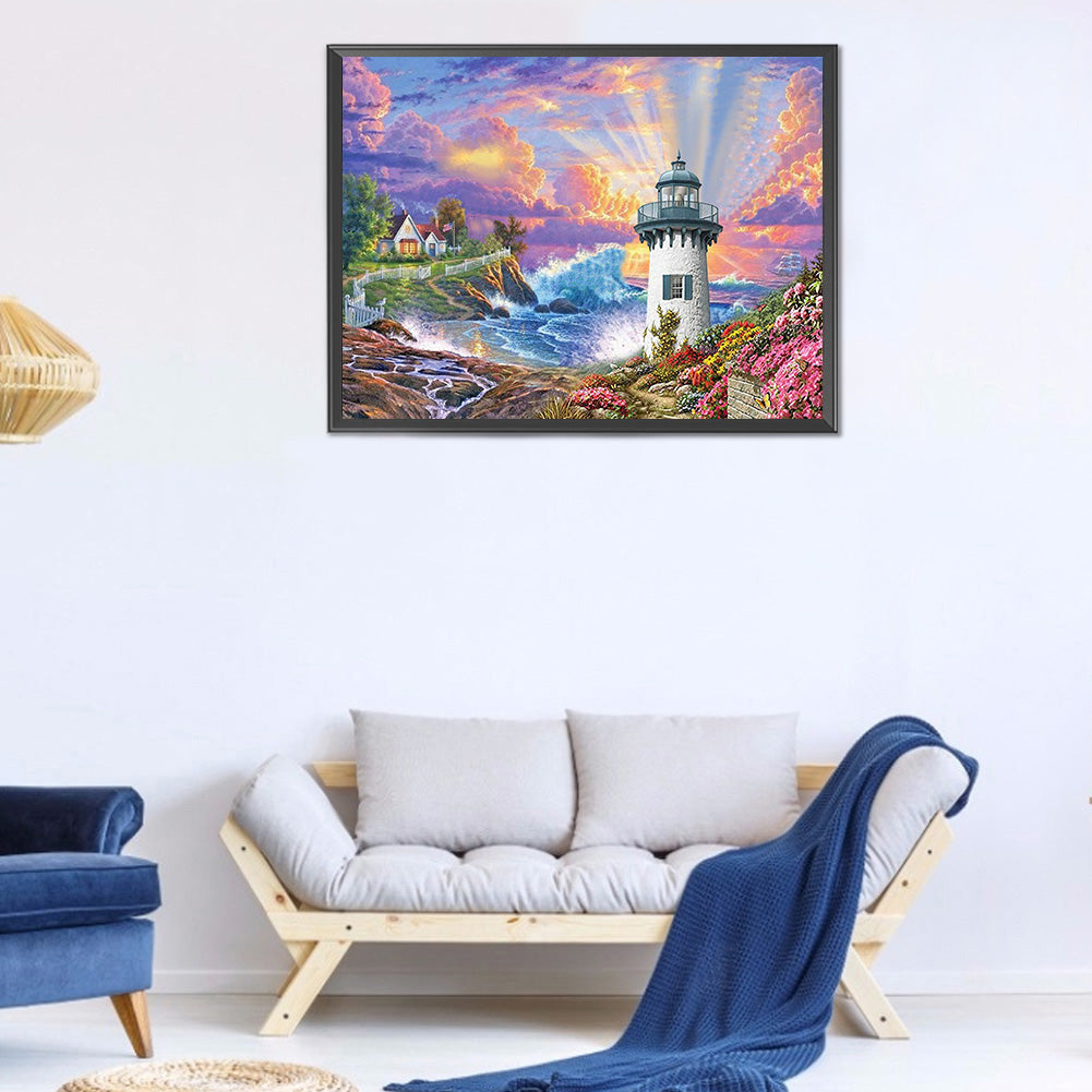 Beach Scenery - Full Round Drill Diamond Painting 40*30CM