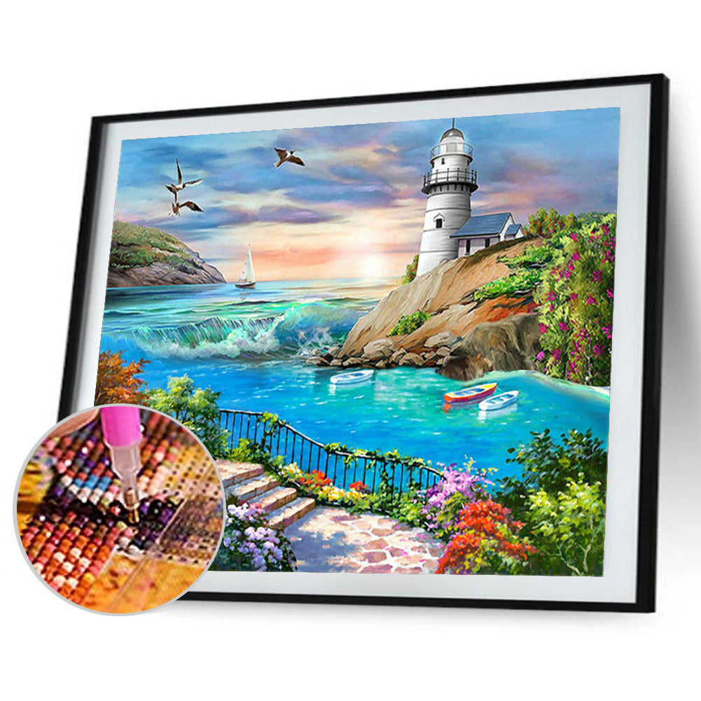 Beach Scenery - Full Round Drill Diamond Painting 40*30CM