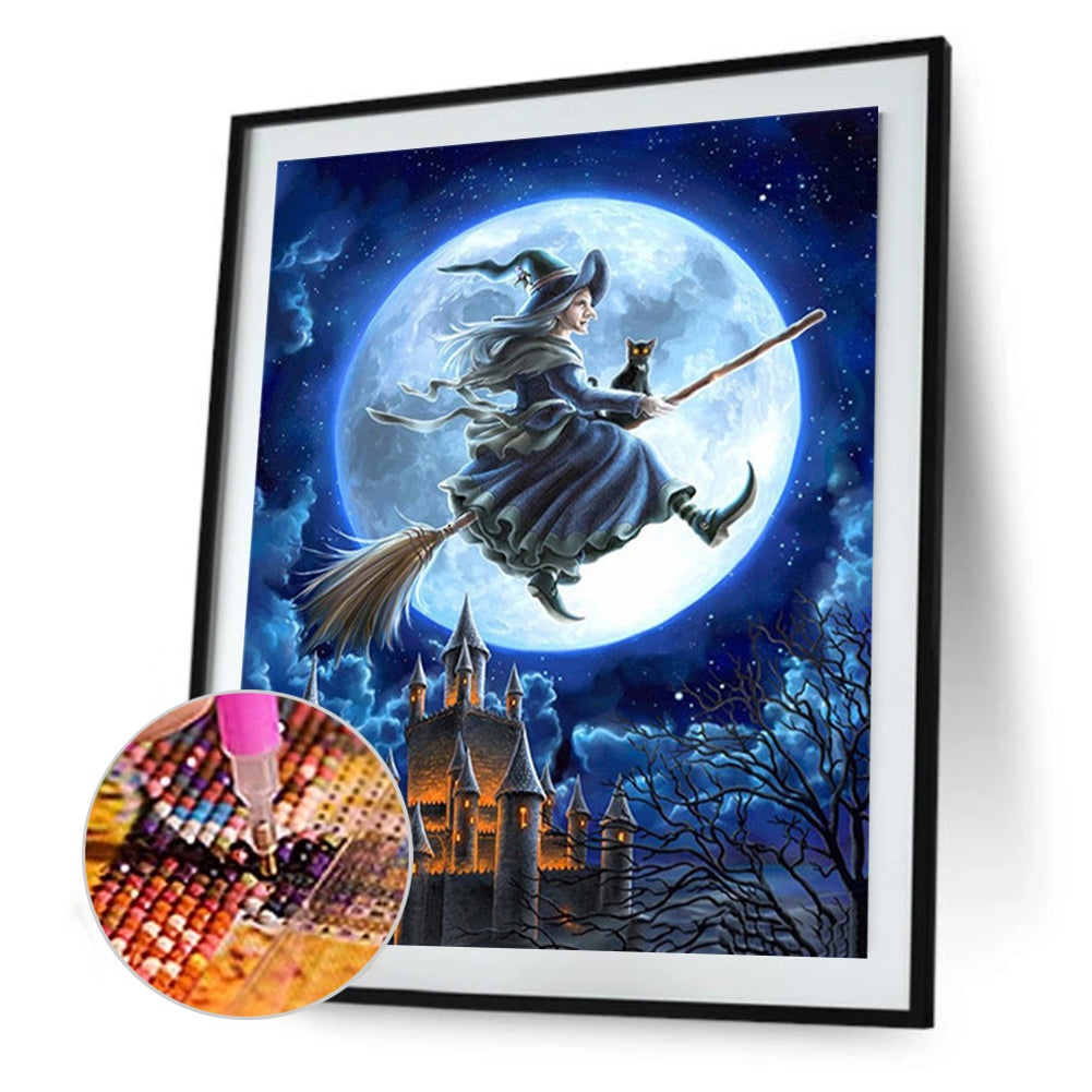 Halloween Witch - Full Round Drill Diamond Painting 30*40CM