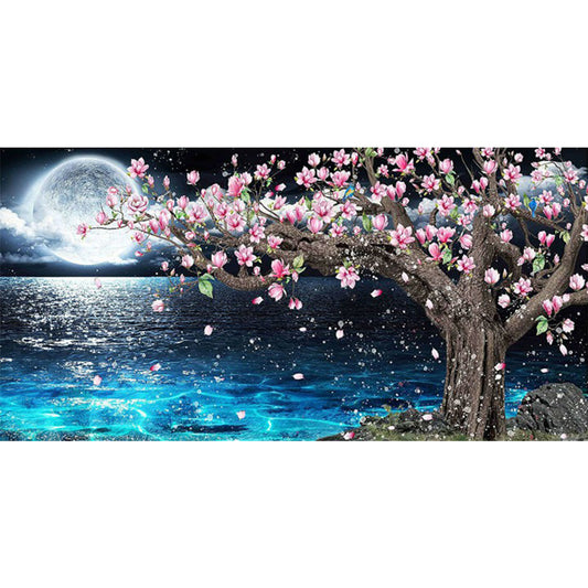 Moon Peach Blossoms - Full Round Drill Diamond Painting 80*40CM