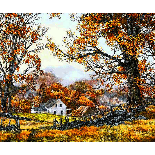 Autumn House - Full Square Drill Diamond Painting 60*50CM