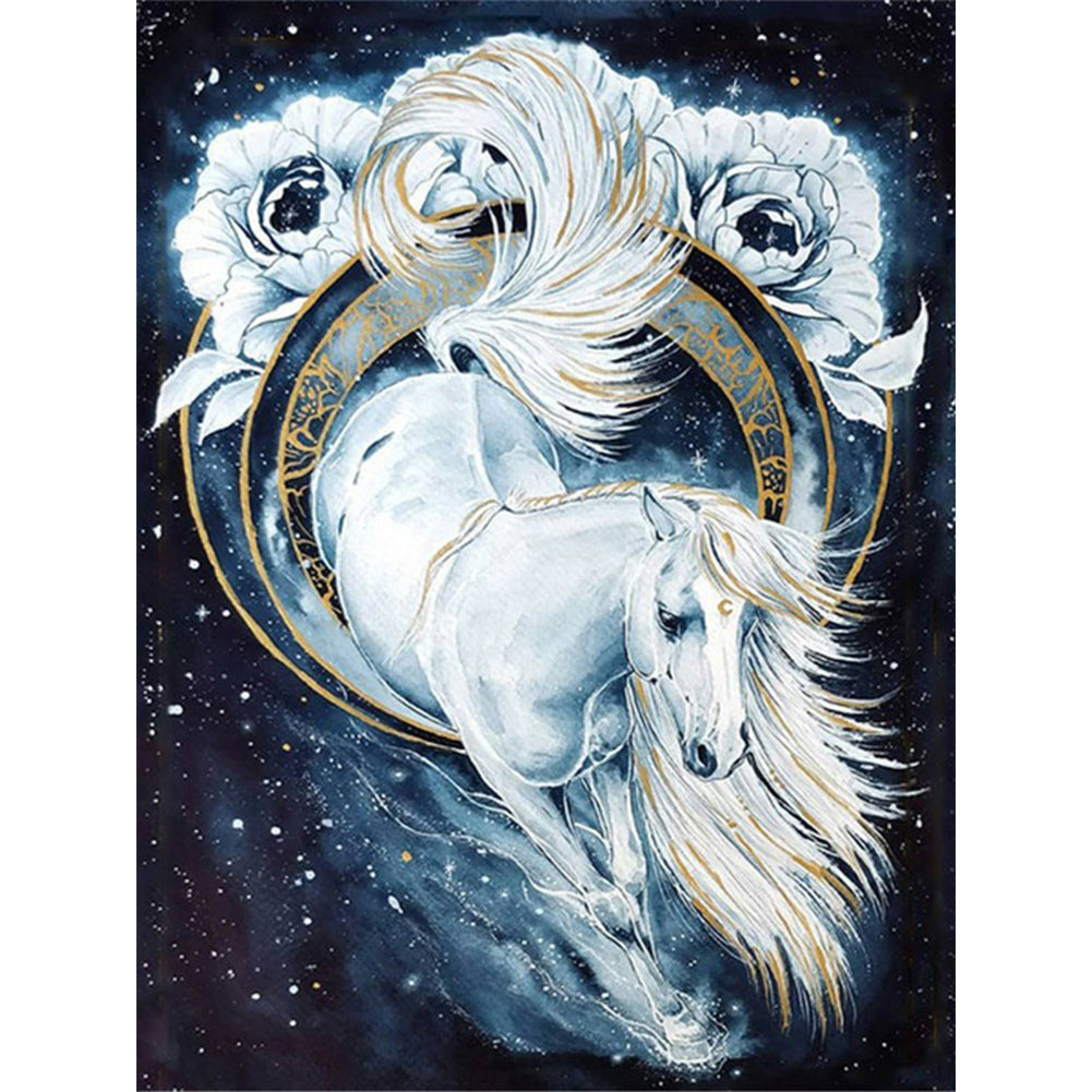 White Horse - Full Round Drill Diamond Painting 30*40CM