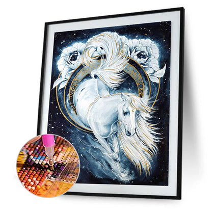 White Horse - Full Round Drill Diamond Painting 30*40CM