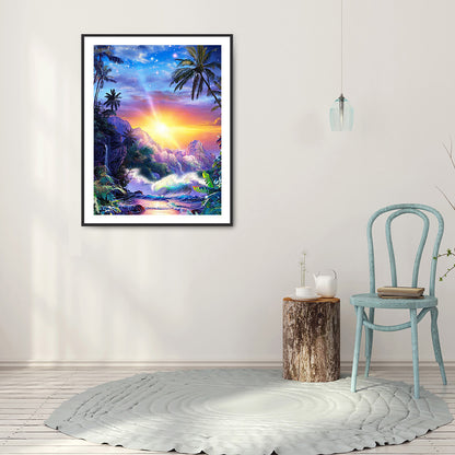 Beach Scenery - Full Round Drill Diamond Painting 30*40CM