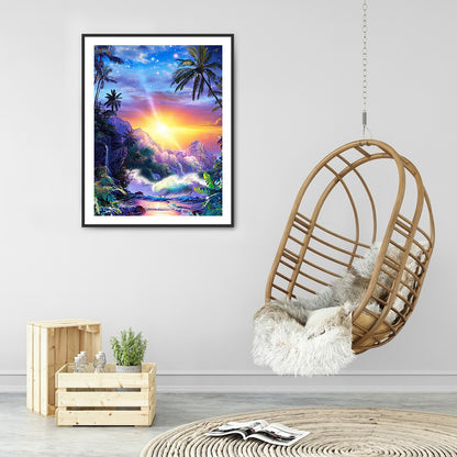 Beach Scenery - Full Round Drill Diamond Painting 30*40CM