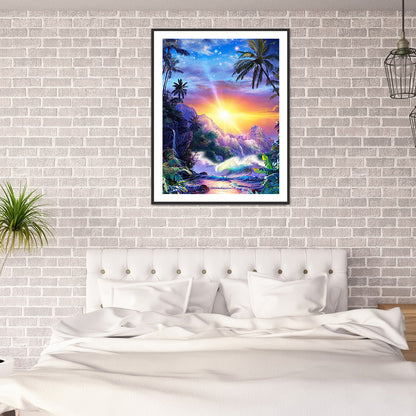 Beach Scenery - Full Round Drill Diamond Painting 30*40CM