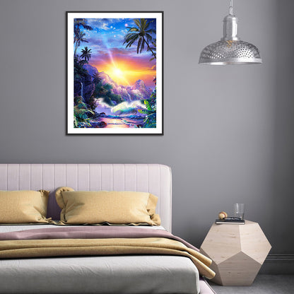 Beach Scenery - Full Round Drill Diamond Painting 30*40CM