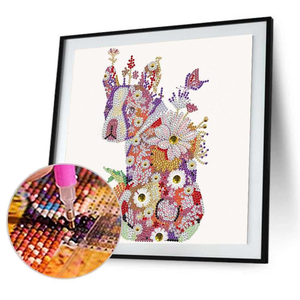 Flower Dog - Special Shaped Drill Diamond Paiting 30*30CM