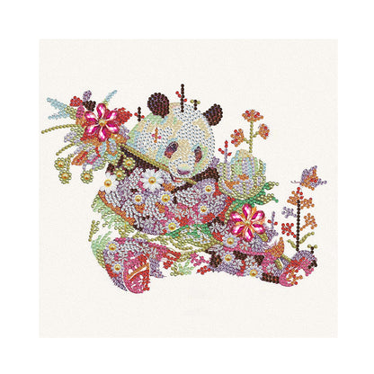 Flower Panda - Special Shaped Drill Diamond Paiting 30*30CM