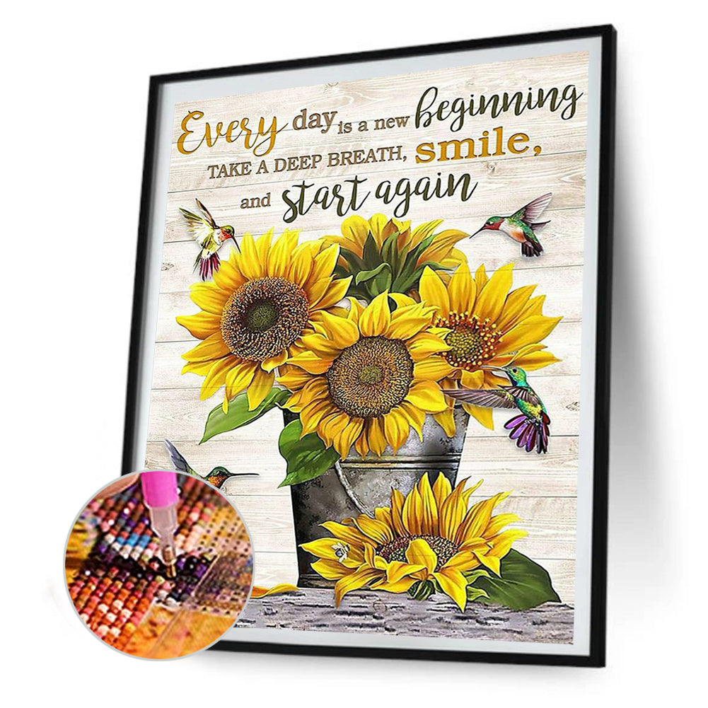 Sunflower - Full Round Drill Diamond Painting 30*40CM