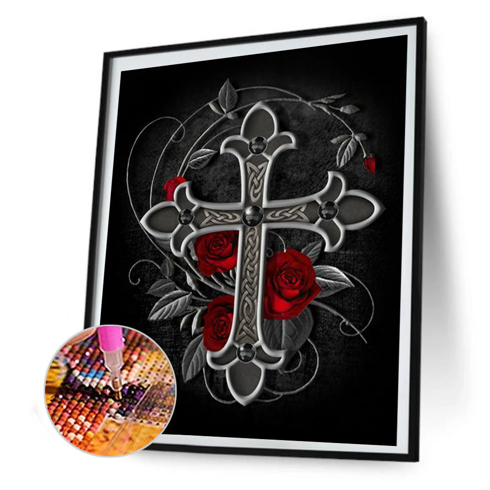 Cross - Full Round Drill Diamond Painting 30*40CM