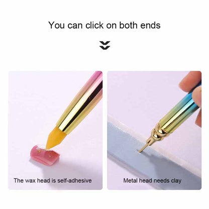 Gradient Rotary Point Drill Pen 5D DIY Diamond Painting Tool with Clay Tips