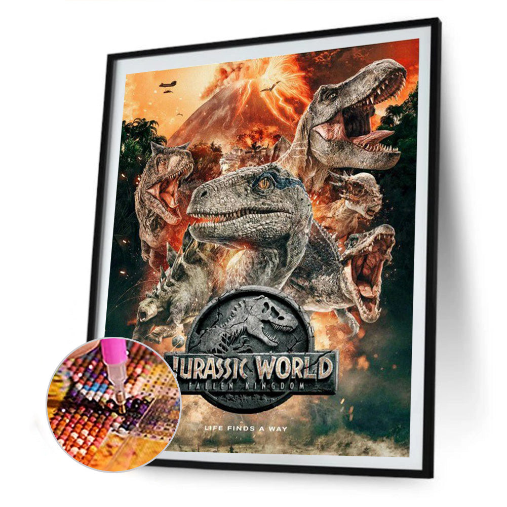 Jurassic World - Full Round Drill Diamond Painting 30*40CM