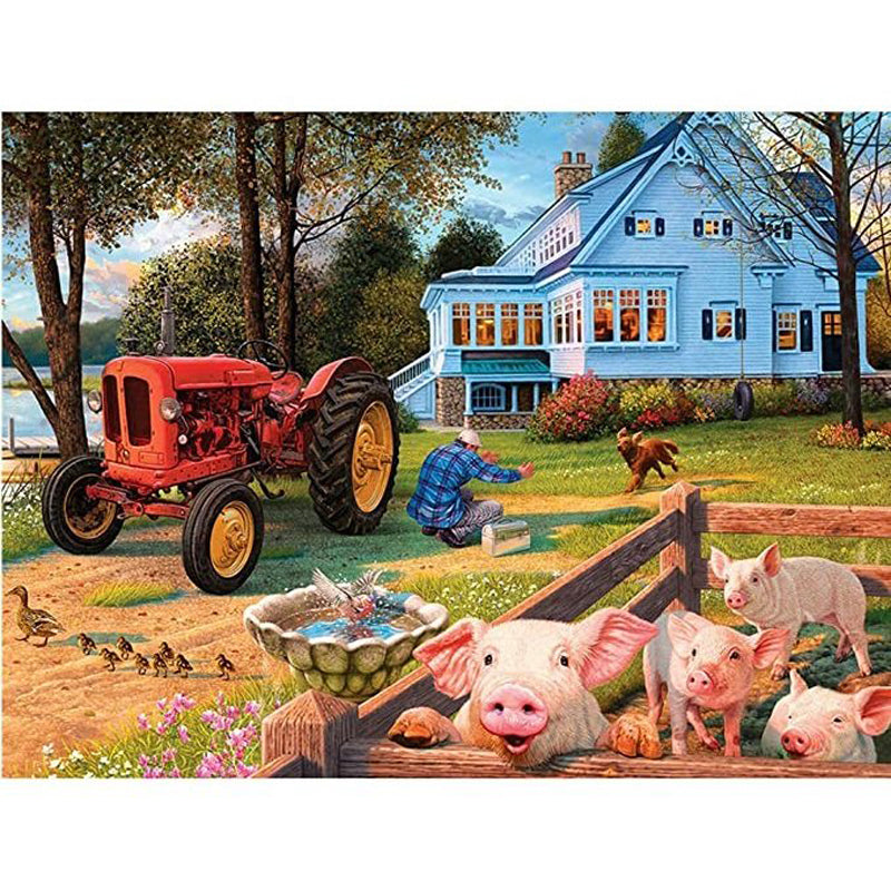 Manor Farm - Full Round Drill Diamond Painting 40*30CM