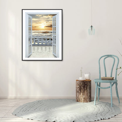 Balcony Sea View - Full Round Drill Diamond Painting 30*40CM