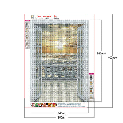 Balcony Sea View - Full Round Drill Diamond Painting 30*40CM
