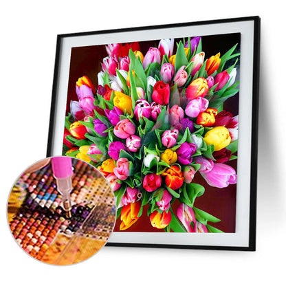 Tulip Bouquet - Full Round Drill Diamond Painting 30*30CM